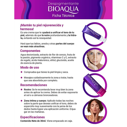 Despigmentante y Aclarante Bioaqua | EFECTO ROSITA