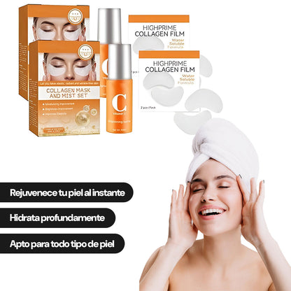 Combo Rejuvenecedor | 1 Par Mascarillas de colágeno + 1 spray vitamina C